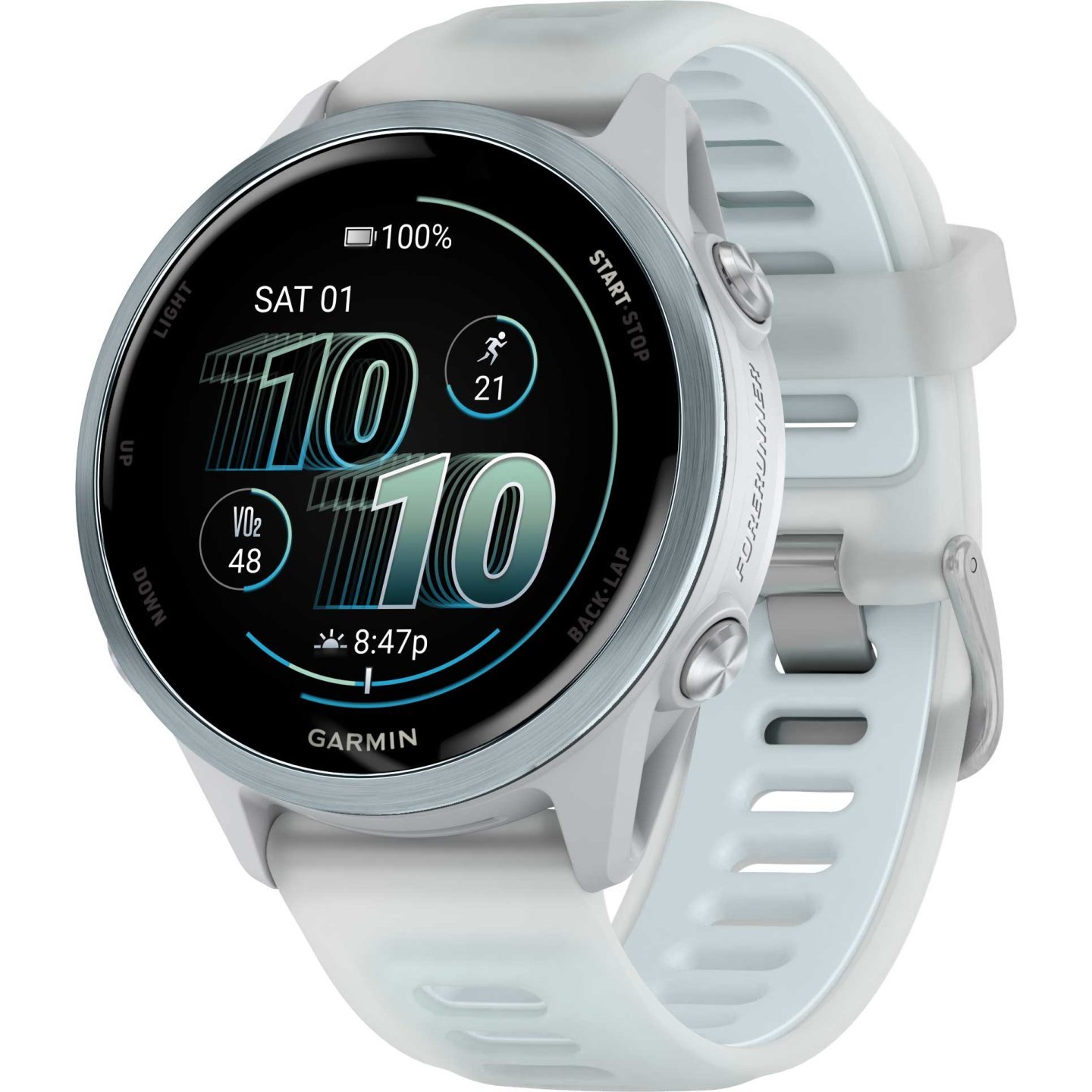 Garmin Forerunner 570 GPS Smartwatch – 42mm – Steinweiss/Cloud Blue