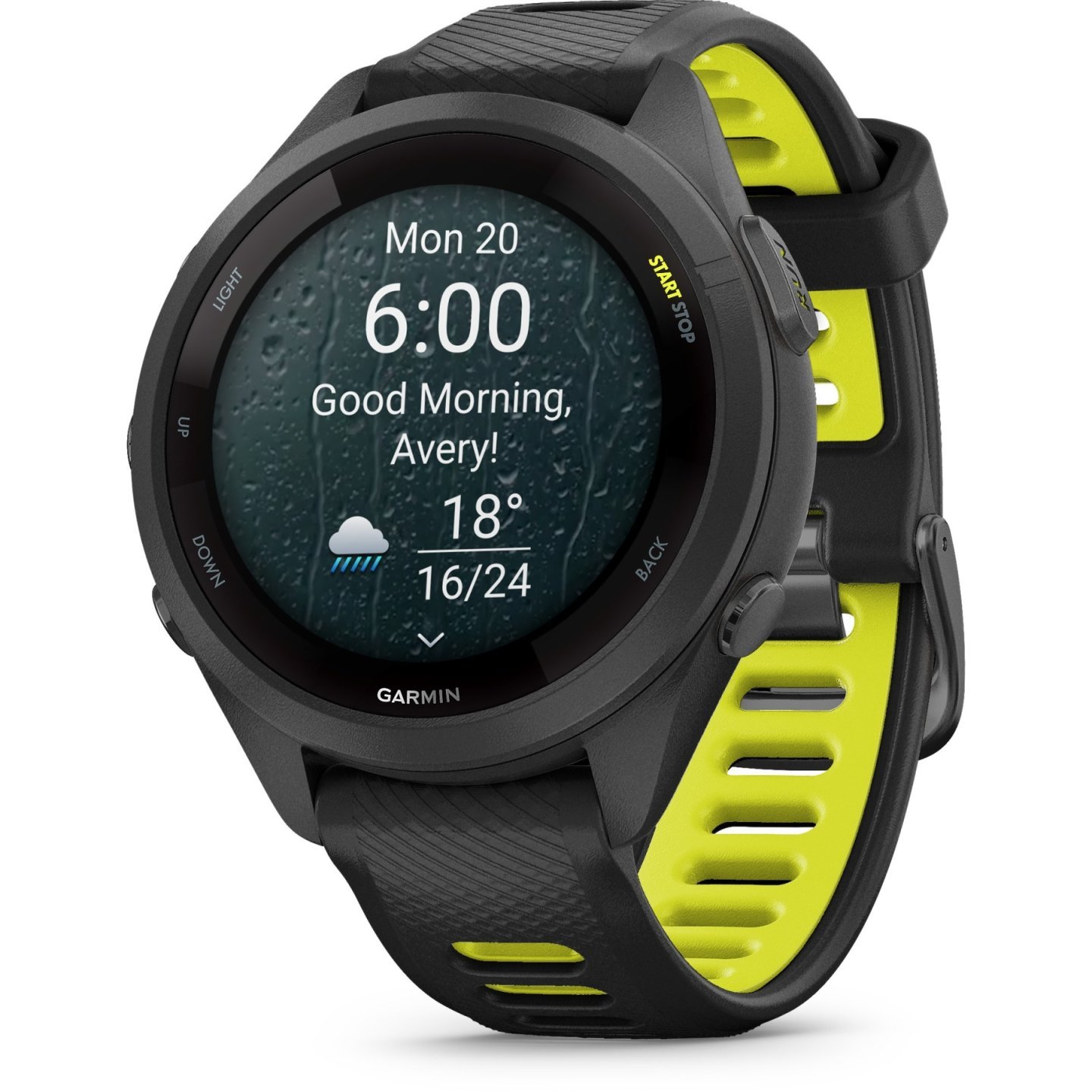 Garmin Forerunner 265S GPS Laufuhr – schwarz/zitronengelb