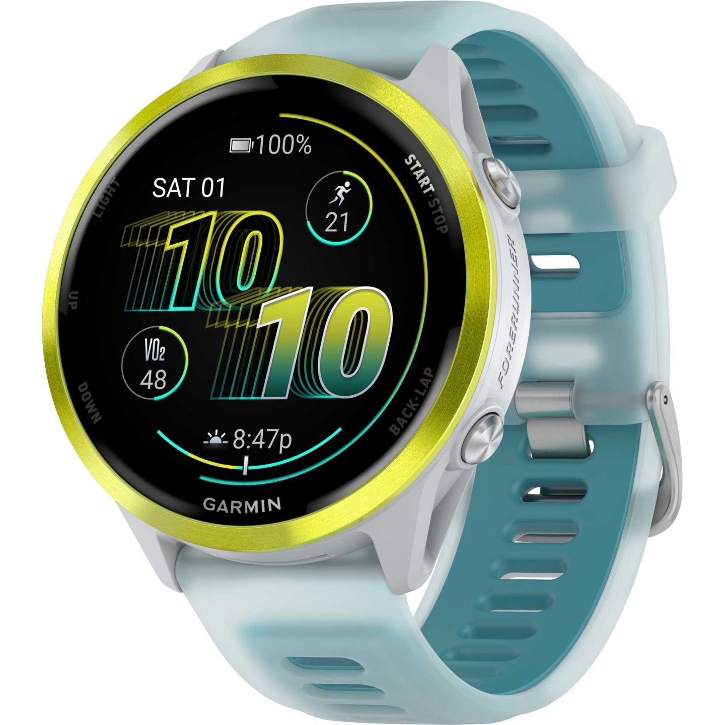Garmin Forerunner 570 GPS Smartwatch – 47mm – Steinweiss/Amp Yellow