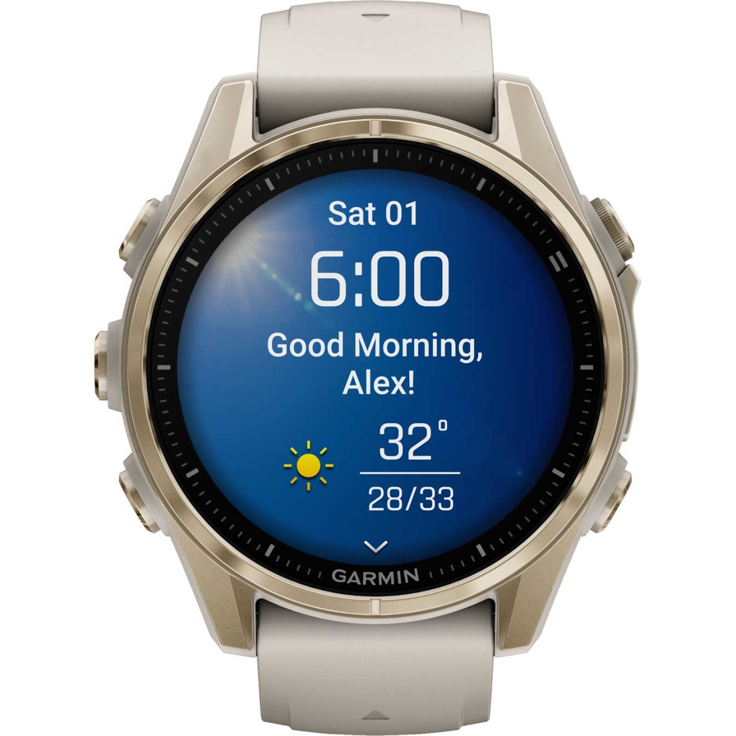 Garmin fenix 8 AMOLED Sapphire GPS Smartwatch - 43mm - Nebelgrau/Softgold – Bild 5