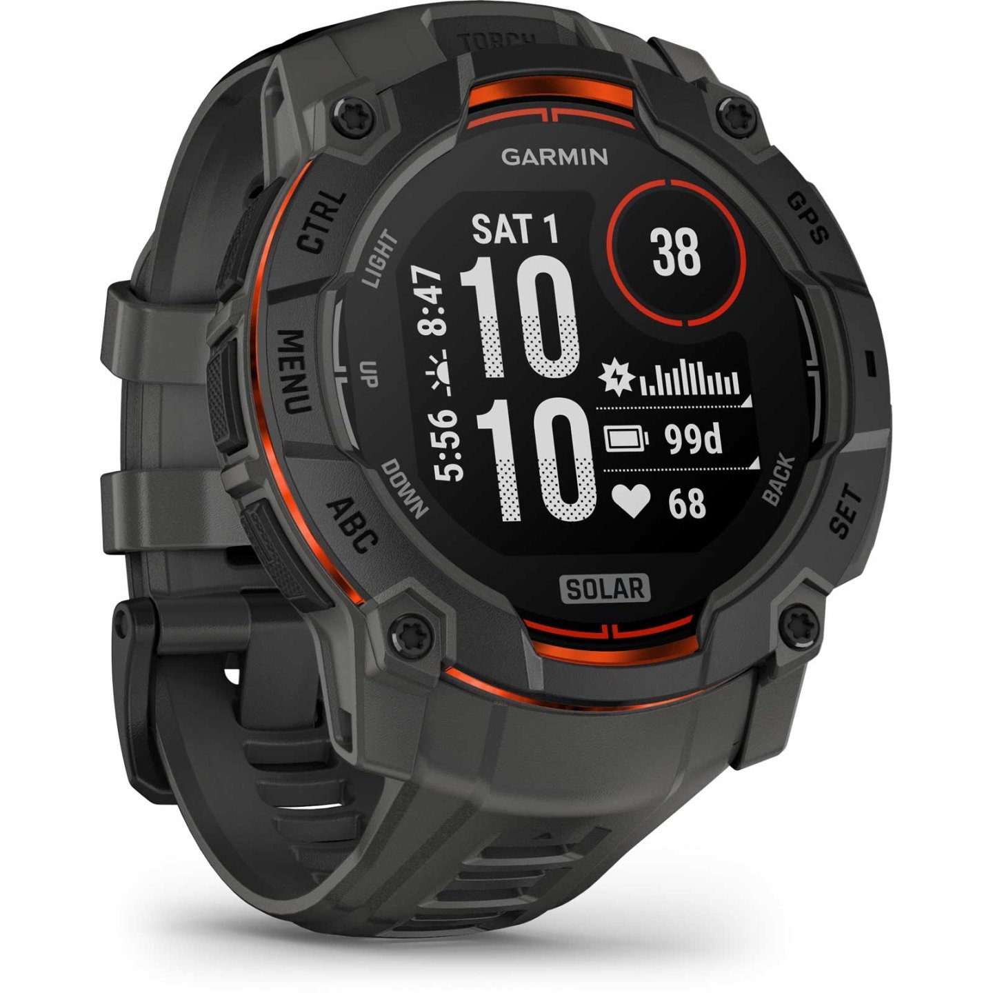 Garmin Instinct 3 Solar GPS Smartwatch – 50mm – Kohle/Schwarz