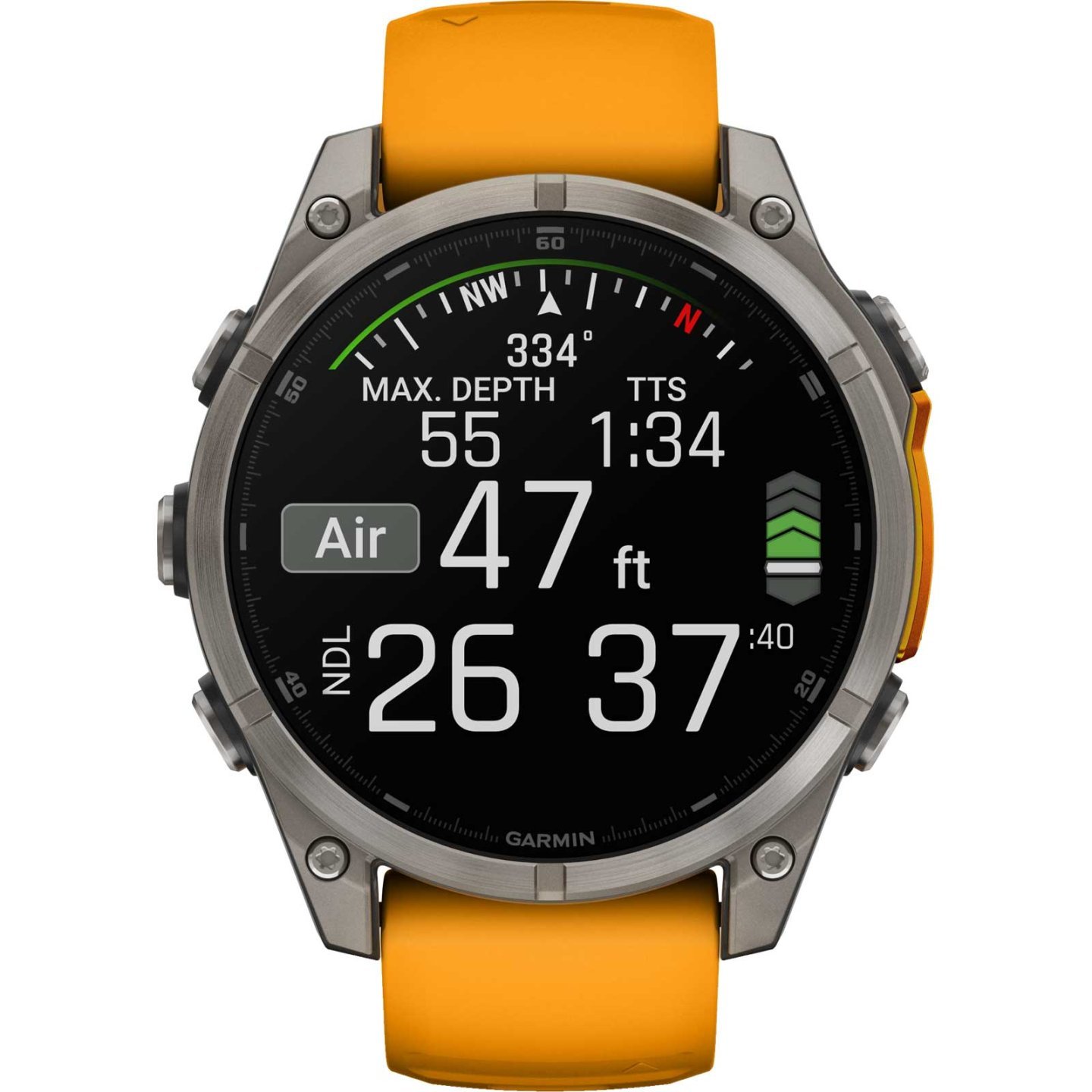 Garmin fenix 8 AMOLED Sapphire GPS Smartwatch - 47mm - Graphit/Spark Orange Titan – Bild 8