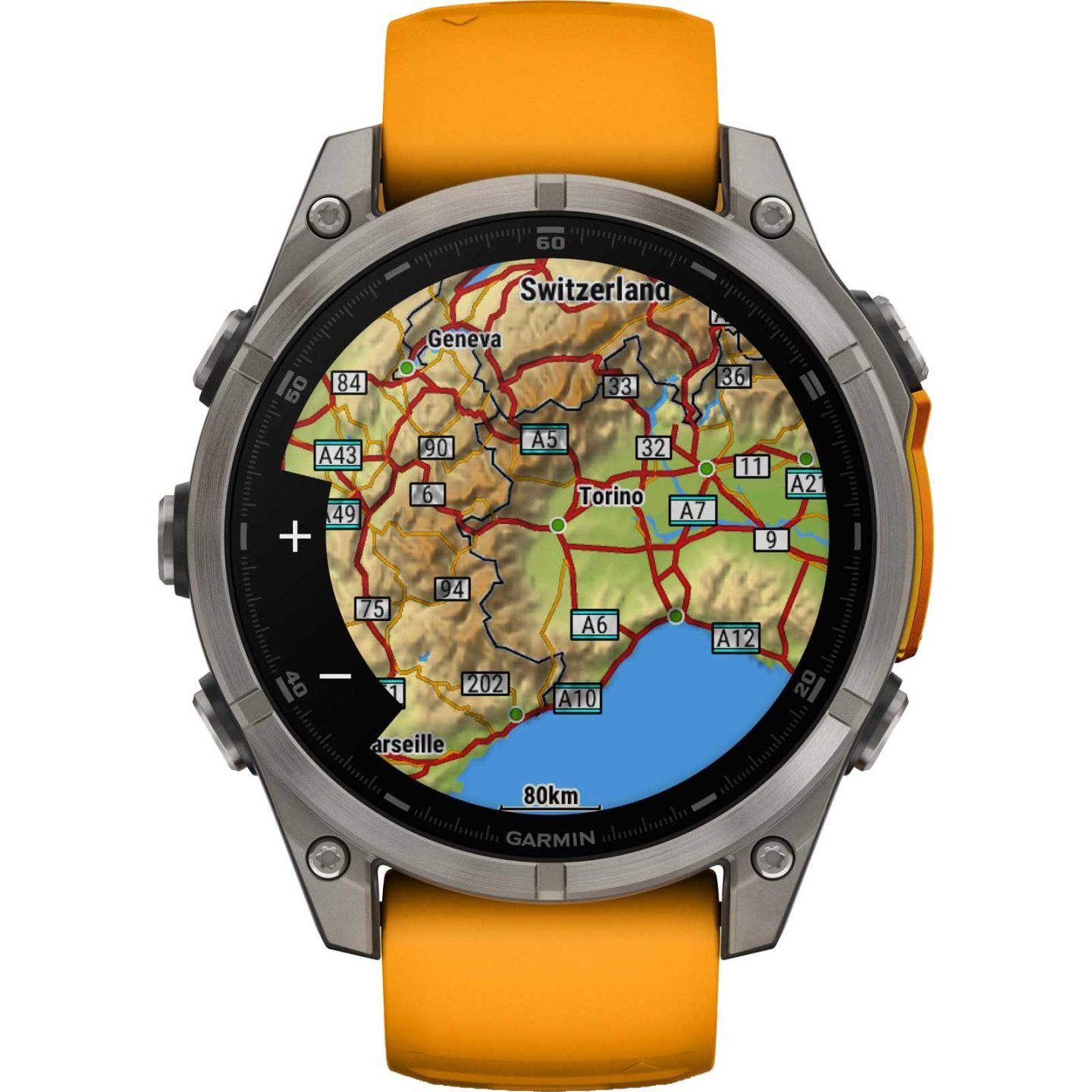 Garmin fenix 8 AMOLED Sapphire GPS Smartwatch - 47mm - Graphit/Spark Orange Titan – Bild 11