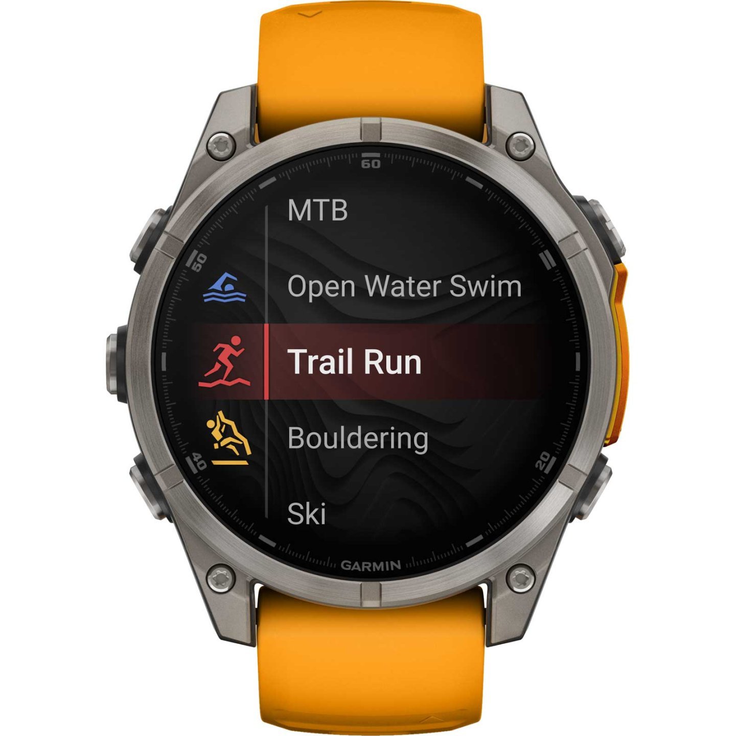 Garmin fenix 8 AMOLED Sapphire GPS Smartwatch - 47mm - Graphit/Spark Orange Titan – Bild 12