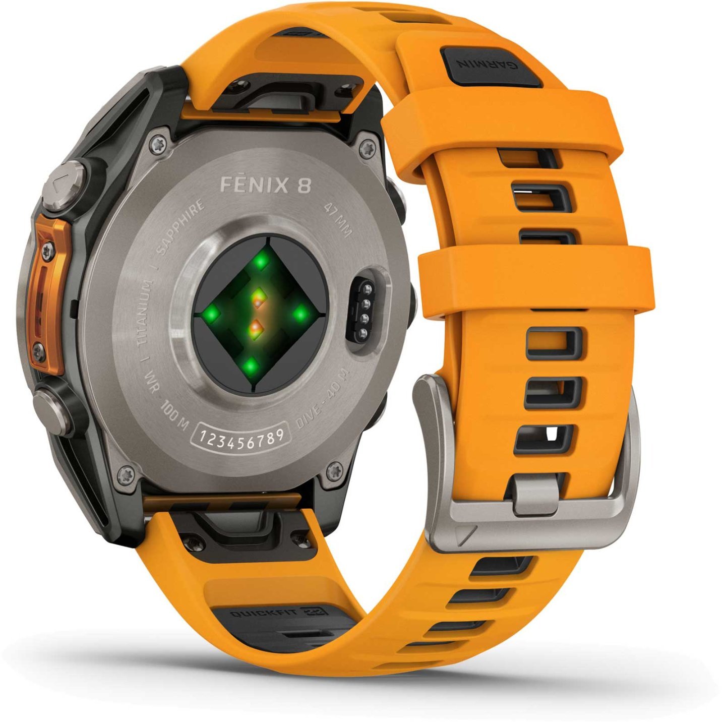 Garmin fenix 8 AMOLED Sapphire GPS Smartwatch - 47mm - Graphit/Spark Orange Titan – Bild 13