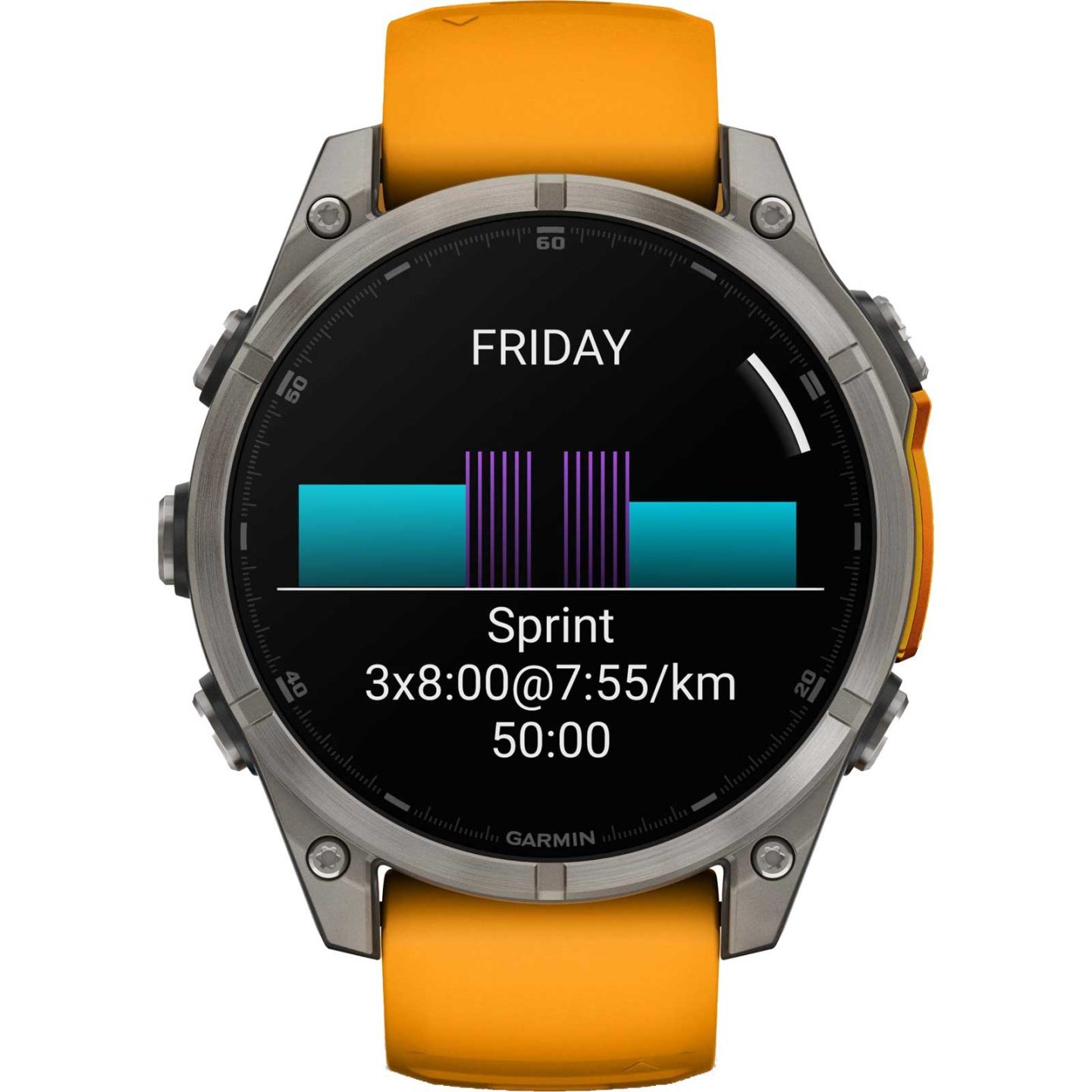 Garmin fenix 8 AMOLED Sapphire GPS Smartwatch - 47mm - Graphit/Spark Orange Titan – Bild 7
