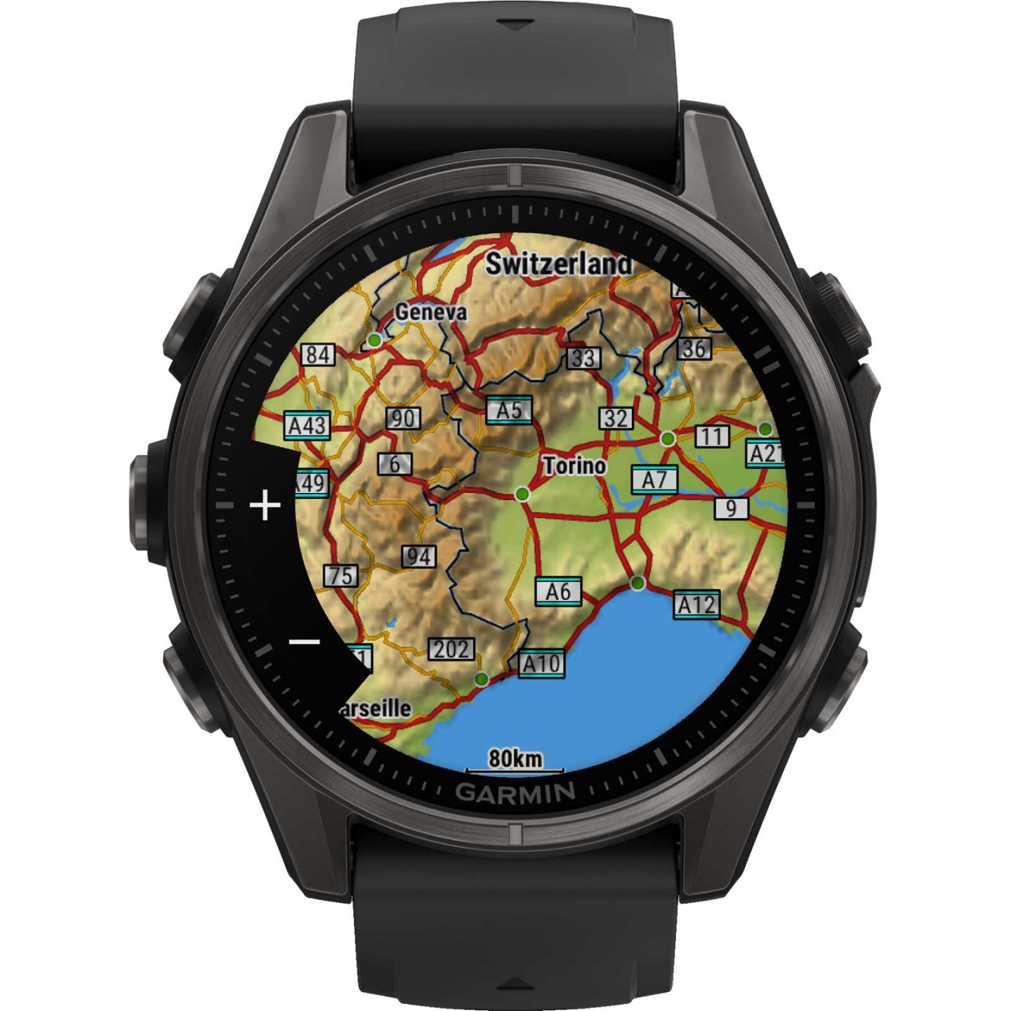 Garmin fenix 8 AMOLED Sapphire GPS Smartwatch - 43mm - Schwarz/Carbongrau DLC Titan – Bild 13
