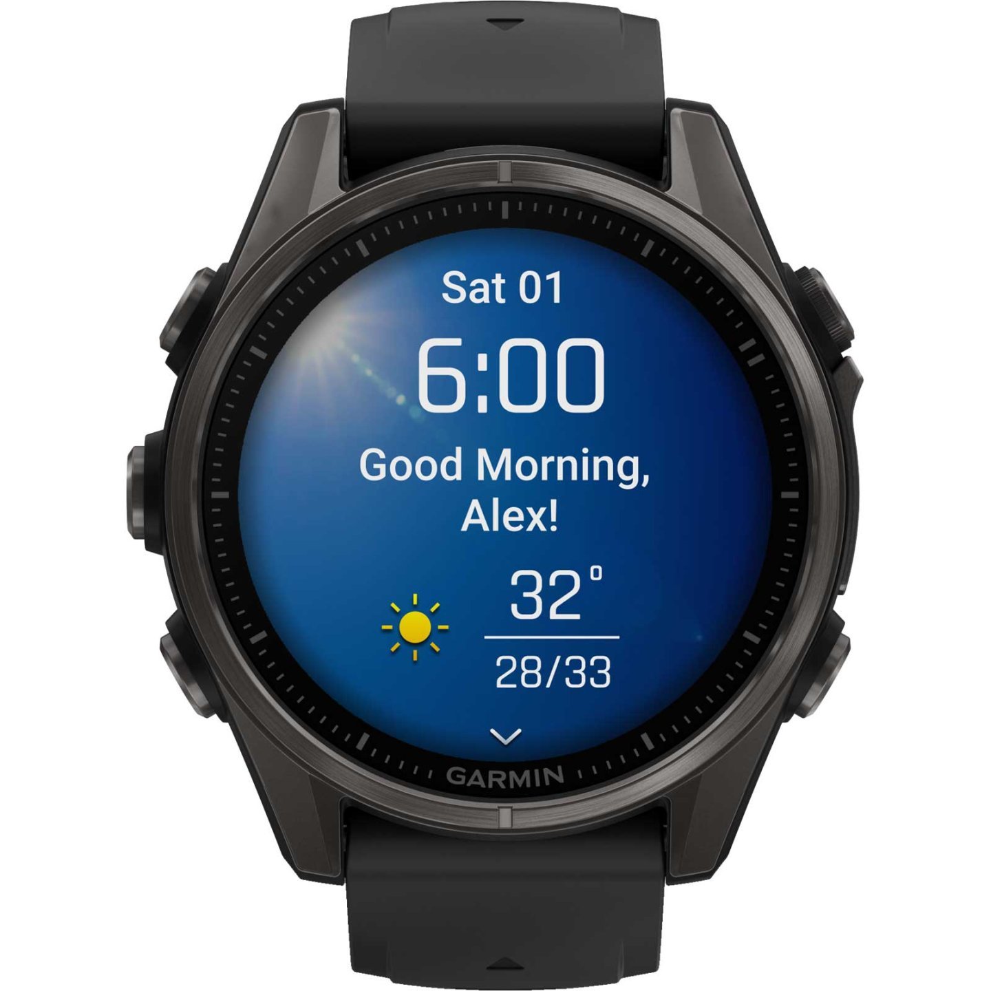 Garmin fenix 8 AMOLED Sapphire GPS Smartwatch - 43mm - Schwarz/Carbongrau DLC Titan – Bild 7
