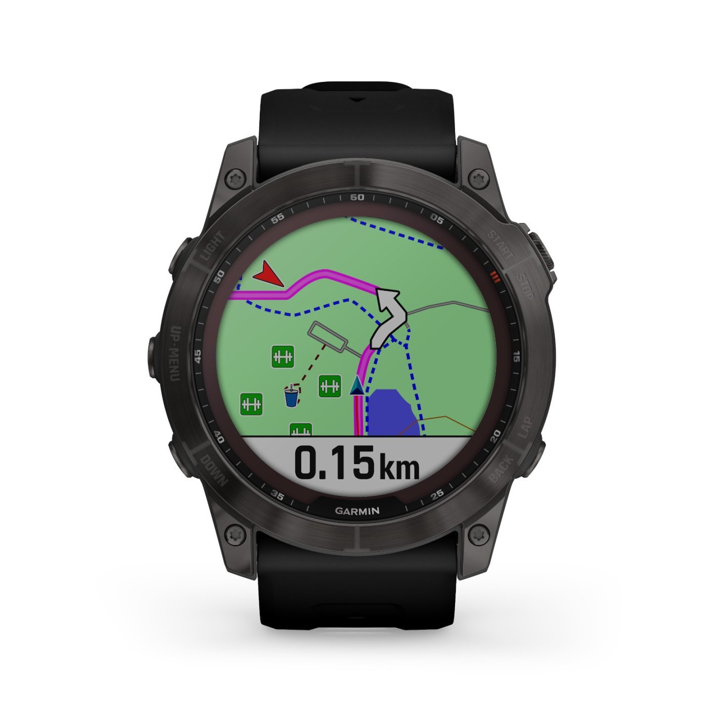 Garmin fenix 7X Sapphire Solar GPS Smartwatch - schiefergrau/schwarz - DLC-Titan – Bild 1